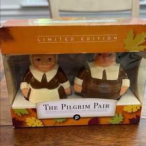 The Pilgrim Pair Salt and Pepper Shakers - Brown
